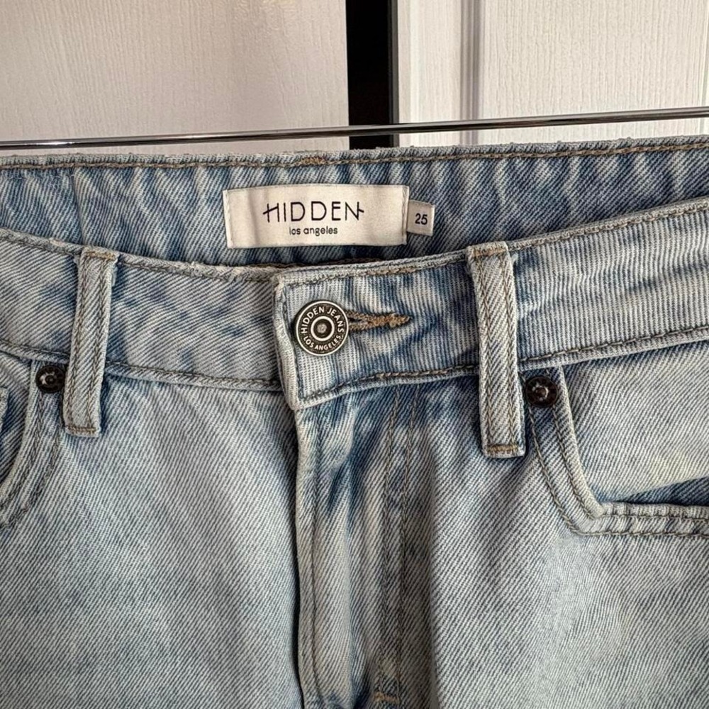 Hidden Light blue high-waisted straight-leg jeans - Picture 2 of 5